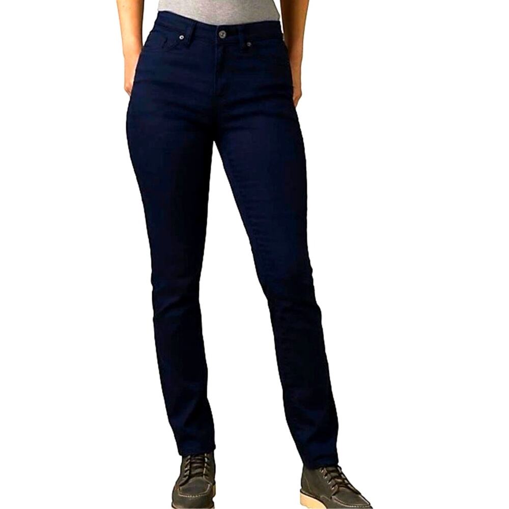 Women's PrAna Kayla Jeans Organic Stretch High Rise Indigo Blue Sz 2 32" inseam